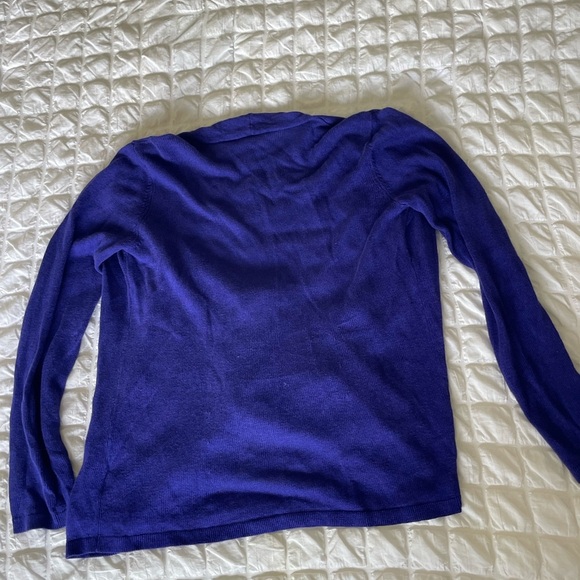 Eileen Fisher Linen Royal Blue Open Cardigan - Picture 5 of 6
